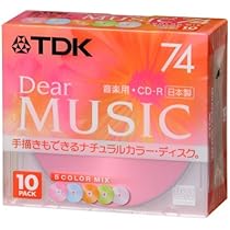 Amazon.co.jp: TDK CD-R 音楽用 74分 日本製 カラーミックス
